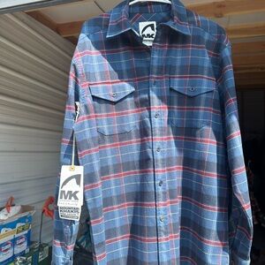 Mountain Khakis Blue and Red Casual Button Down Shirt